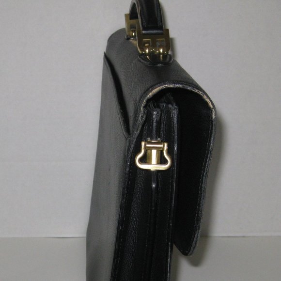 *Authentic* Bally Bags l Men's Classic Briefcase Genuine Leather Pebbled Black - Picture 4 of 16